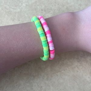 Mixed match neon handmaid clay bead bracelets